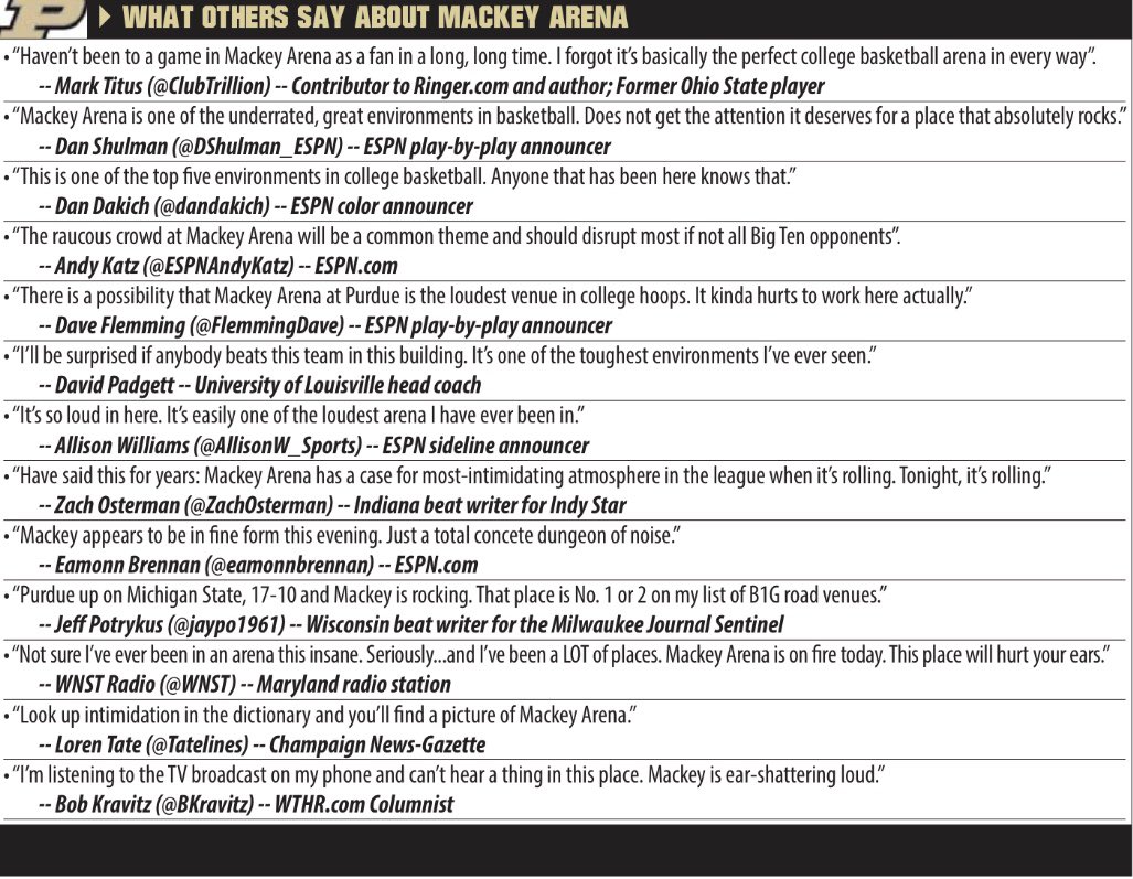 BoilerBall's tweet image. 👀 Reminder of what others say about Mackey Arena. 

#Purdue