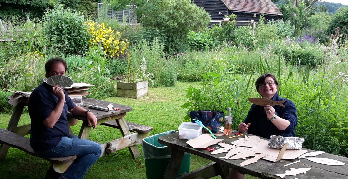 KentWildlife's tweet photo. It's not long until the #KentCountyShow2018 (6,7,8 July) and our award winning marine-themed stand will be returning, so we've been busy making silver fish this lunchtime. A creative #RandomActofWildness for day 25 of #30DaysWild. For more info: https://t.co/a7Ku2FxuNZ   🐟🌞🎨 https://t.co/ALP39CySPl