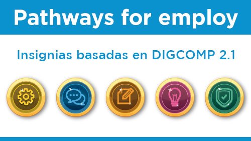 AjFdezcano's tweet photo. El @consorciofr libera los diseños de las insignias de #pathwaysforemploy en Creative Commons para su aprovechamiento en otros proyectos.  #digcomp #digitalskills 
(Pathwaysforemploy badges designs are already avalaible in CC. Download and use)
https://t.co/MMdlQlKV8w https://t.co/erz6cKlnpe