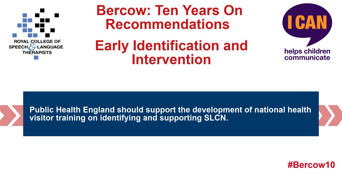 RCSLTpolicy's tweet photo. #Bercow10 calls for #EarlyIdentificationandIntervention and recommends @PHE_uk should support the development of national #health visitor training on identifying and supporting #SLCN. If you agree, please sign & share the @GillianRudd petition https://t.co/hQ40CSMnhA https://t.co/xpqbYpK1cO