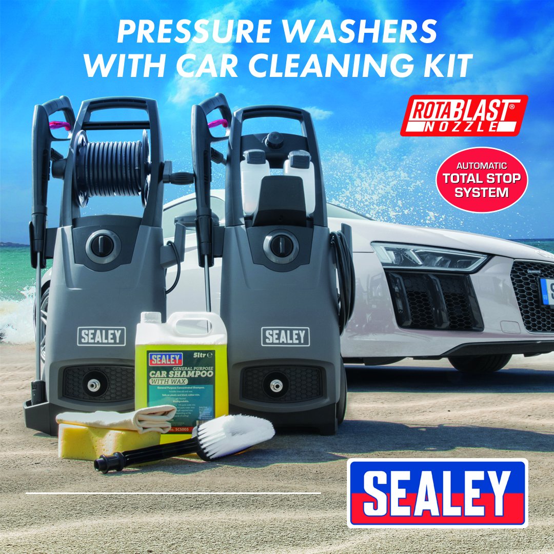 Sealeytools's tweet photo. No need to have a grubby vehicle. Check out our latest combo deals on pressure washers here: https://t.co/AmDSEkeWdZ #Sealey #SealeyTools #PressureWasher #CleaningBundle #GenuineChamois https://t.co/S8Je3swSdY
