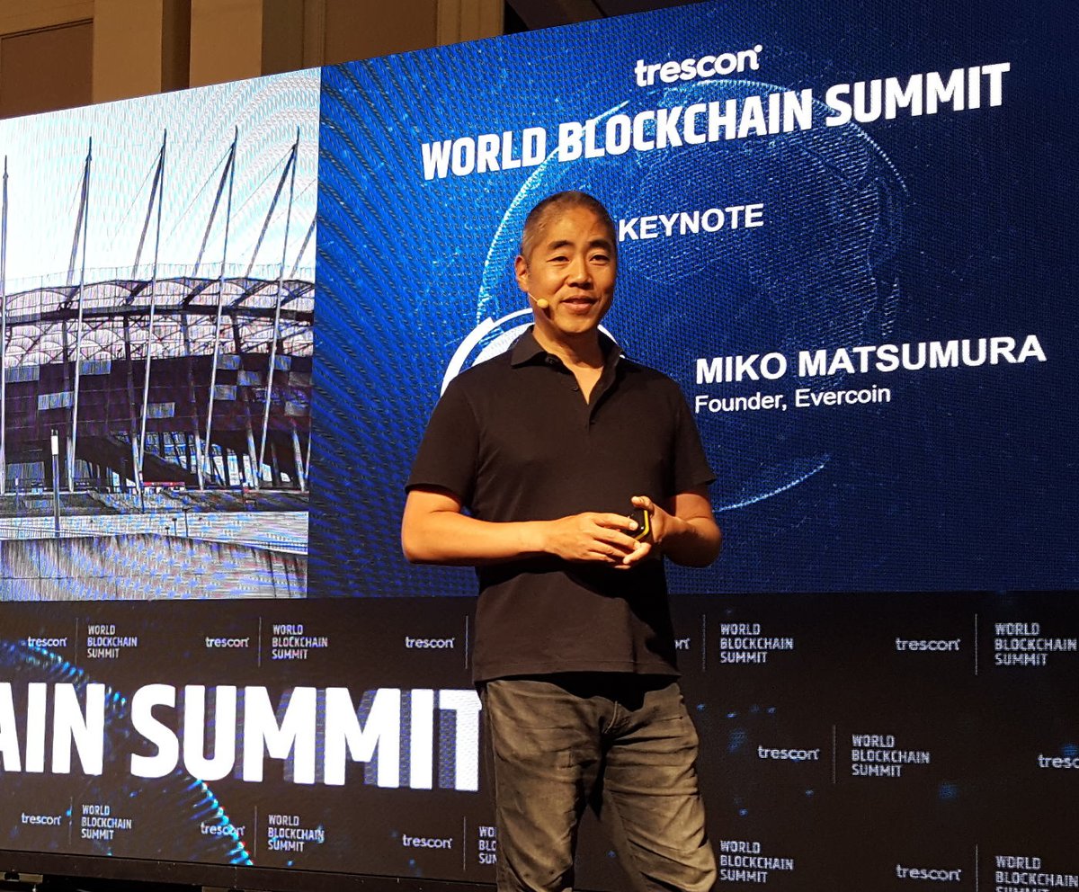 thegledos's tweet photo. 👉 "If the fiat economy goes down, the crypto economy will go down." ⛈️ Miko Matsumura, Founder of Evercoin, at the Blockchain World Summit in #Frankfurt organized by @TresconGlobal. https://t.co/AeOWJviNK8