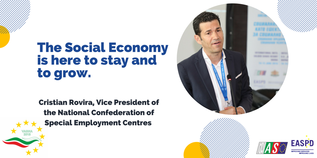 EASPD (@easpd_brussels) on Twitter photo People’s minds are changing: the Social Economy is here to stay and here to grow! <a href="/cristian_rovira/">Cristian Rovira</a> speaking at EASPD’s conference in Varna on the use of the social economy as a tool to support more inclusive societies. People’s minds are changing: the Social Economy is here to stay and here to grow! <a href="/cristian_rovira/">Cristian Rovira</a> speaking at EASPD’s conference in Varna on the use of the social economy as a tool to support more inclusive societies.