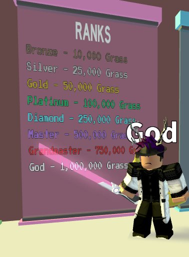 butteredcrisp_'s tweet photo. Officially made it to god rank and 1m grass in a day in Yard Work Simulator, its very addicting I don't usually like simulator games but this game is o.o
#YardWorkSimulator 
My suggestions for the game:
- give perks after rebirth
- make saber swords harder to buy (more expensive) https://t.co/h4PeRDeRW9