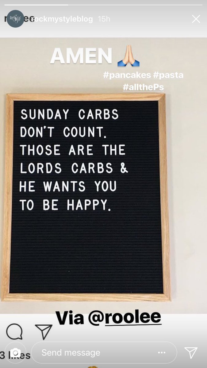 For goodness sake. Can we stop glorifying the lowest possible calorie/carb lifestyle please?! We are all allowed to eat bloomin' carbs ALL WEEK. This is horrible fat shaming crap. <a href="/RockMyStyleBlog/">Rock My Style</a> #bodypositive #dontputyourbodyissuesonmeplease  #eurgh #bodyshaming
