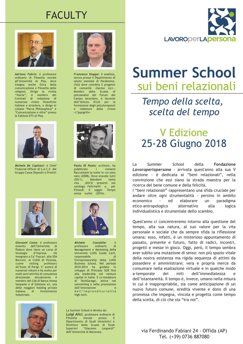 infoellepi's tweet photo. Oggi al via la V Edizione della Summer School sui Beni Relazionali per giovani ricercatori dal titolo “Tempo della scelta, scelta del tempo”. Quattro giorni in cui affronteremo il tempo come “ciò che sta tra noi”: #dono, #eredità e #responsabilità. https://t.co/RP0gzirP1M