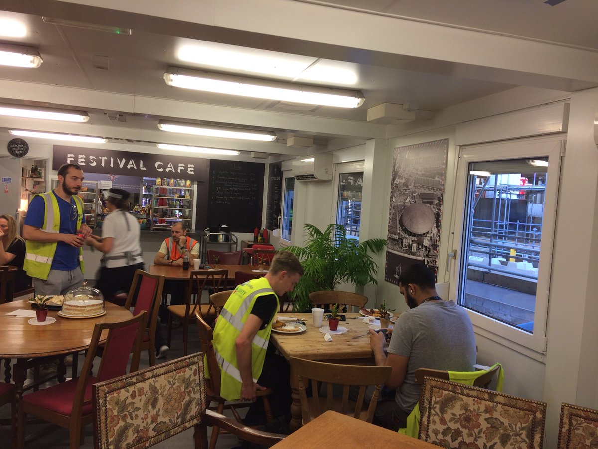 CWCSouthbankPl's tweet photo. Delighted to announce the opening of Grabinsky's new "Festival Cafe" at Southbank Place, celebrating the 1951 Festival of Britain which took place on this site. Thanks to cafe manager Lisa for cutting the ribbon! Loving the '50s vibe! Stop by for a coffee next time you're on site https://t.co/4UtnO2shHF