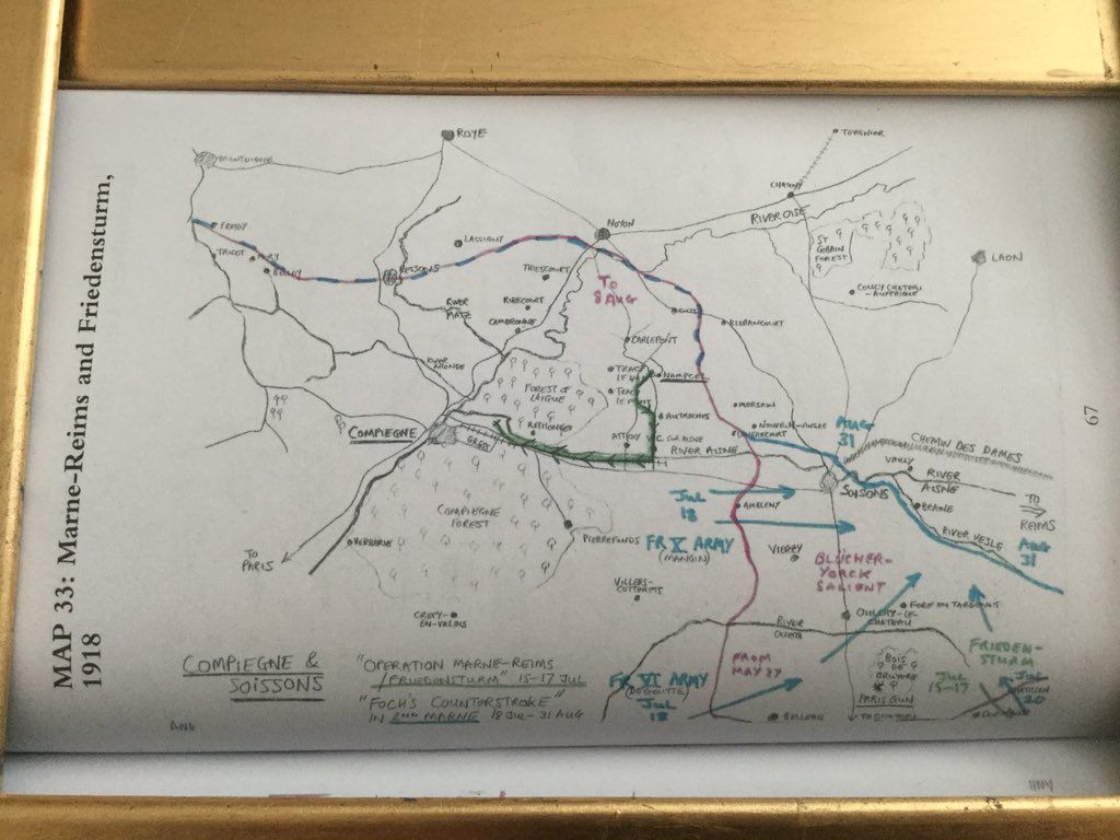 HistoryAJM's tweet photo. @KaisersBattle #Nampcel. Walked from the German cemetery to Autreches to Vic sur Aisne (route of BEF units withdrawing to the Marne from Le Cateau in 1914) &amp; along the railway to Rethondes &amp; Compiegne with reflection on 1918 https://t.co/kEWUbqpBD3
