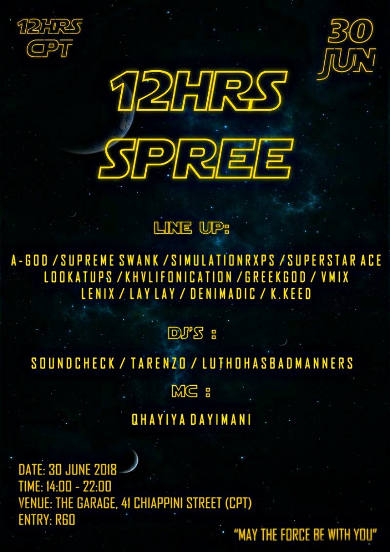 12hrs_cpt's tweet photo. THIS SATURDAY WE MAKING HISTORY. COME THRU IN NUMBERS &amp; JOIN US 🚀🚀🚀

PLEASE RT FOR AWARENESS https://t.co/SU04rgF6Ov