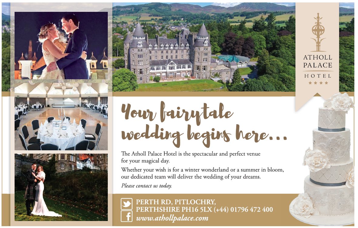 Your fairytale wedding begins <a href="/AthollPalace/">Atholl Palace Hotel</a> 

A spectacular and perfect venue for your magical day.