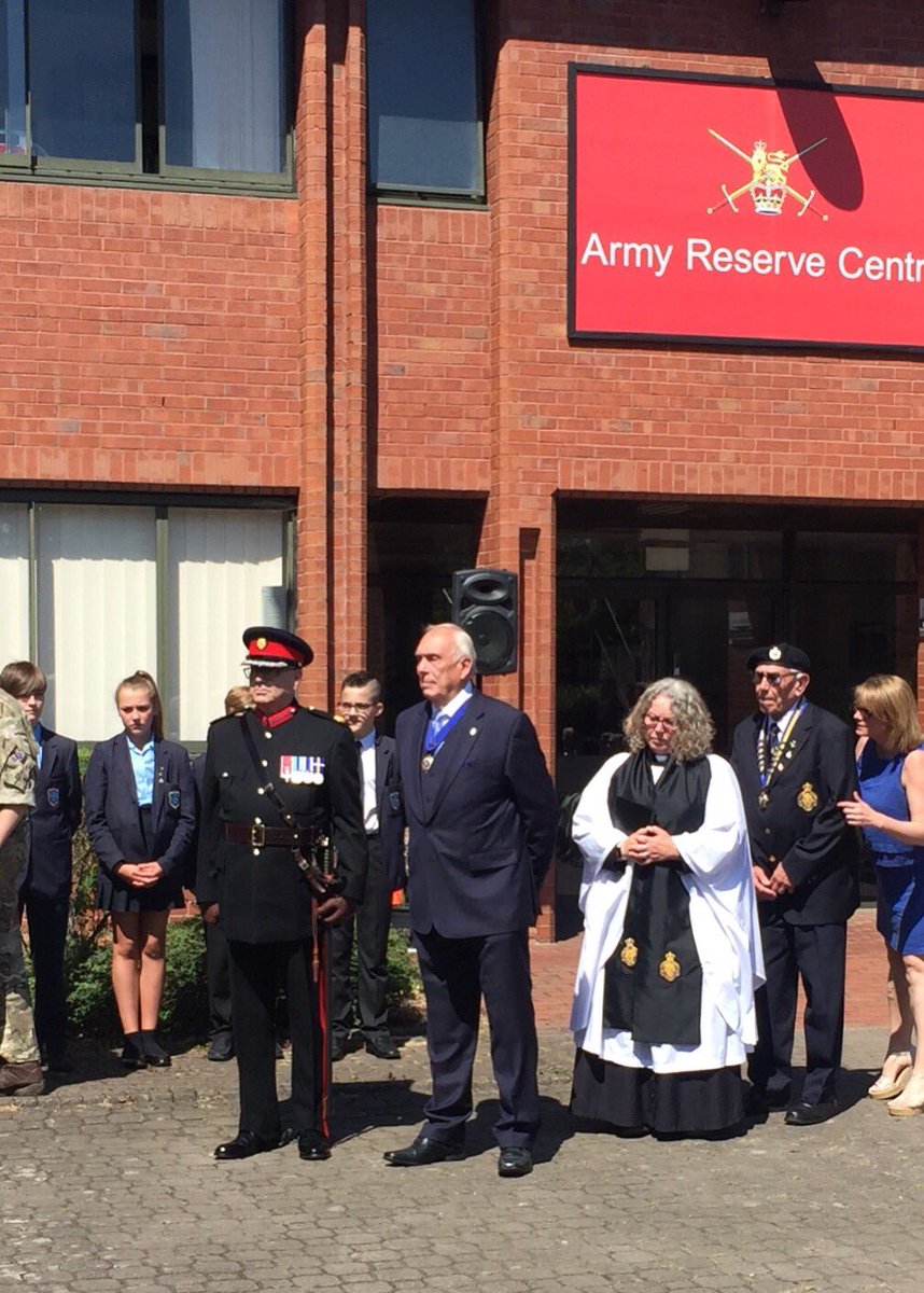 StWeald's tweet photo. Revd. Jane Bradbury prepares to read a Litany for the Armed Services at todays Flag Raising. https://t.co/BUp2dA1J5d