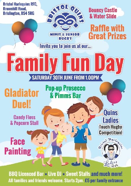 Join us this Saturday for a day full of Fun, Food, music and activities! #Rugby #Funday #family #livemusic #Food #MondayMotivaton