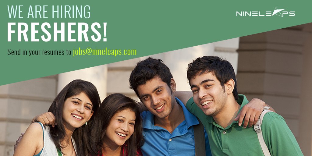 nineleaps's tweet photo. Freshers! We are hiring. Send your resumes to jobs@nineleaps.com
and build your career with us. Batch of 2017 can also apply.
#jobseeking #careeropportunities #resume #ITjobs #informationtechnology #freshers #jobs #Bangalore #Nineleaps https://t.co/8y7RBJBYJV