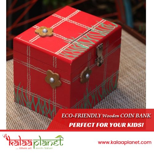 kalaaplanet's tweet photo. Shop online this “traditional wooden piggy bank” which is made from chemical-free colors. To get this, visit https://t.co/hnF66TCTZW 
#kalaaplanet #handmadewoodencarfts #piggybank #kids https://t.co/gIKw51lcOk