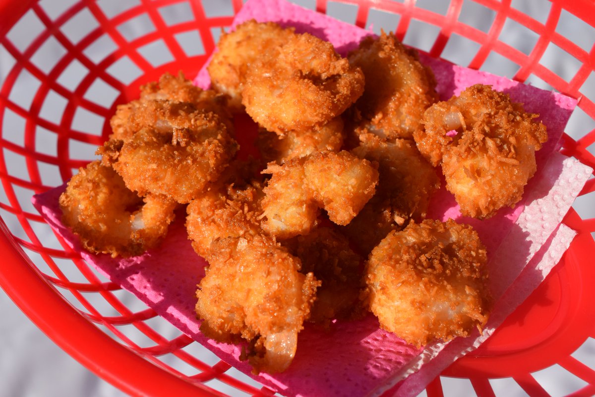 Coconut Prawns: Golden and crunchy these are so tasty they are irresistible, served as a starter or light summer lunch with a glass of wine.

boredofbeans.co.uk/coconut-prawns/