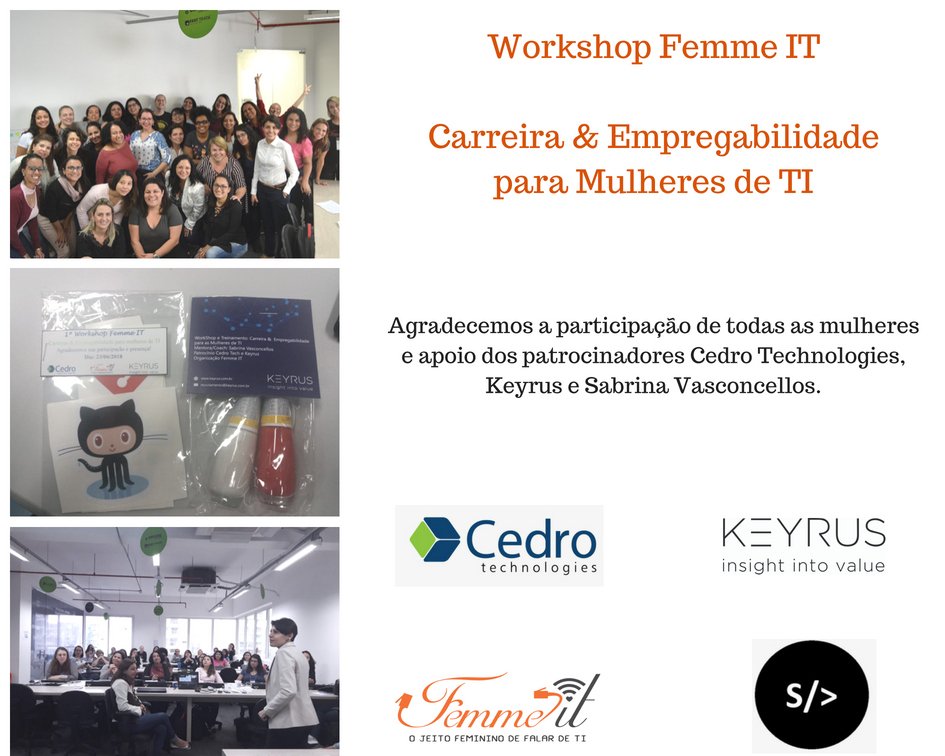 femme_it's tweet photo. Foi maravilhoso! Tem mulher em TI sim!
#FemmeIT #Empregabilidade #Carreira #MulherEmTI https://t.co/6ygyJWr1yk