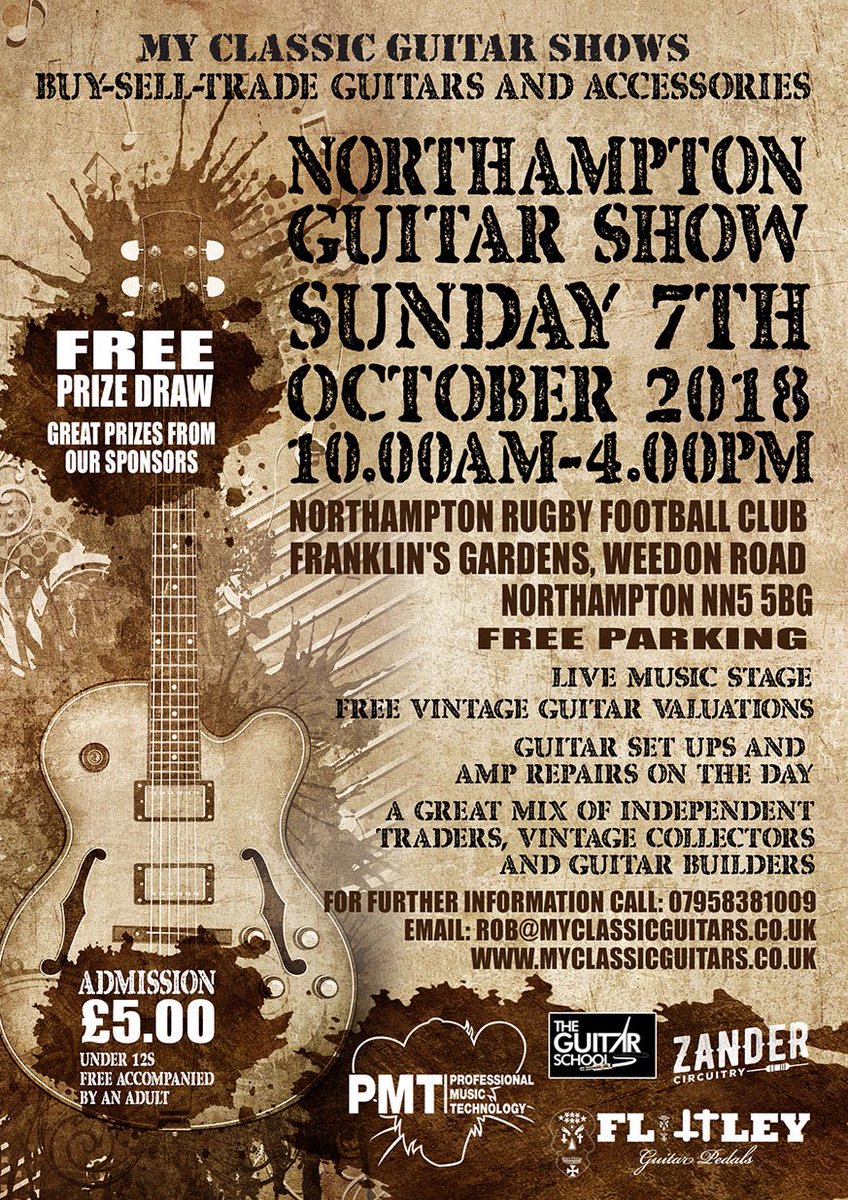 MojoShows's tweet photo. Exciting news re a new Guitar Show from My Classic Guitar Shows, well done Rob! @MyClassicGuitar @FlattleyPedals @zandercircuitry @PMTHouseOfRock @SaintsRugby @SmoothHoundUK @drewmanguitars @chickenbonejohn @Eggleguitars https://t.co/dtswGmhO8x