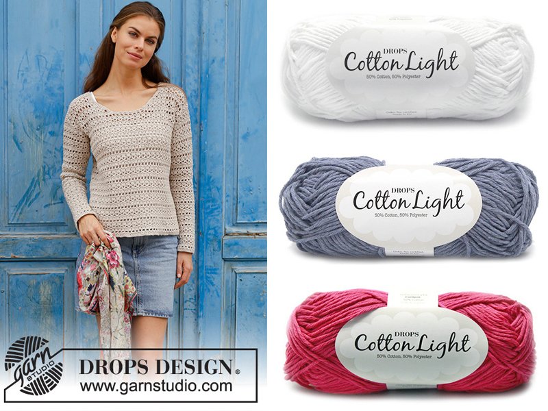 Wollplatz's tweet photo. Sommerabende können schon mal frisch sein. Wie wäre es mit einem neuen Pullover aus dem sehr weichen Garn #Drops Cotton Light?
https://t.co/p3Nm70R5Iz 

Die kostenlose Anleitung mit dem Namen "Miles Away" findet ihr bei #Garnstudio. 
https://t.co/viZvBGj2sc

#häkeln #freepattern https://t.co/iRtp3gfcxj