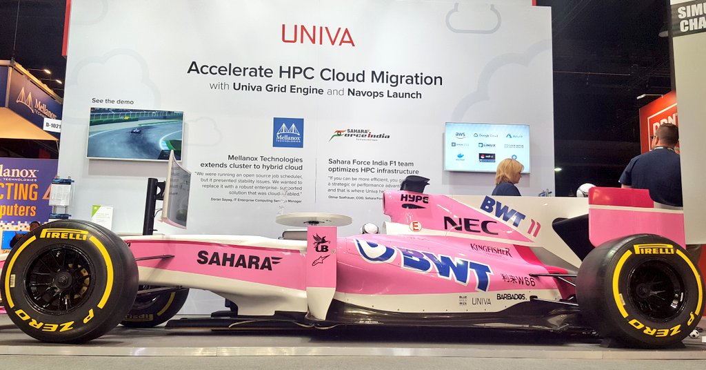 We're here with @Univa_Corp providing some excitement at #ISC2018 with the @ForceIndiaF1 Simulator! #f1 #exhibitions #nicewheels