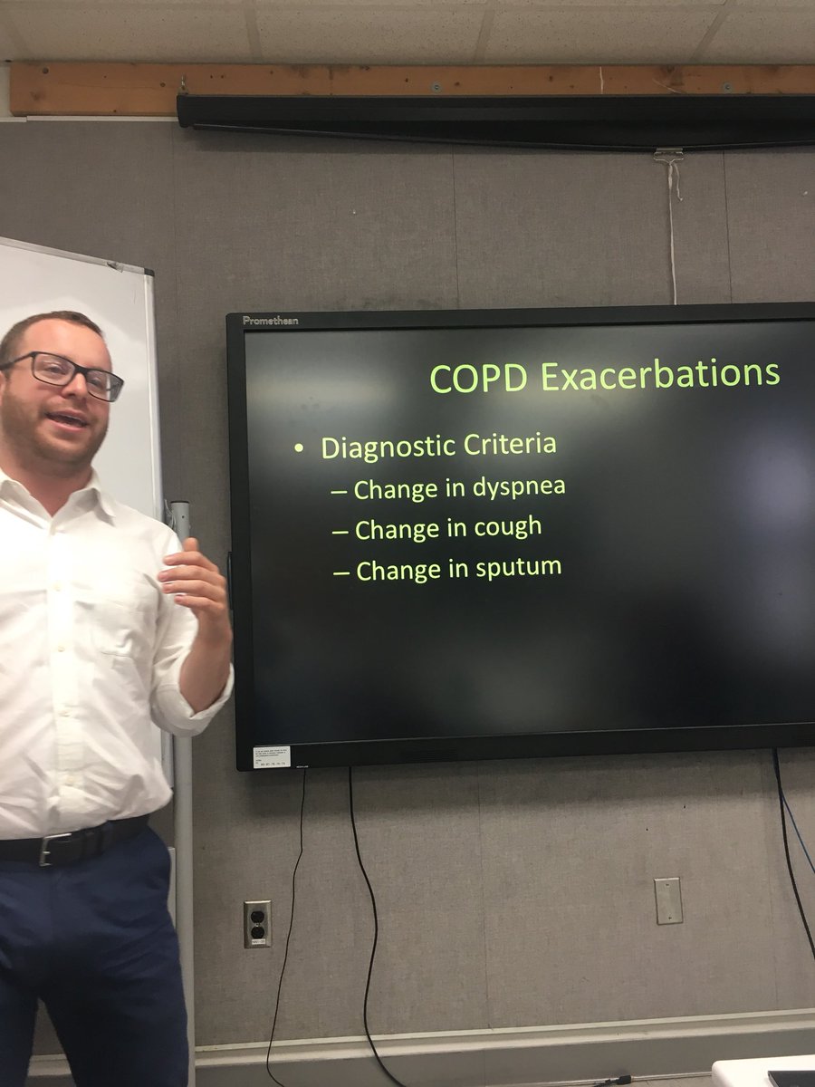 BostonChiefs's tweet photo. βI am not blown away by this diagnostic criteria.β Primary Care Chief @JShpil26 teaching the residents and the brand new interns (!) about COPD exacerbations #meded #morningreport #imconf @BIDMC_IM https://t.co/cdJizx60XW