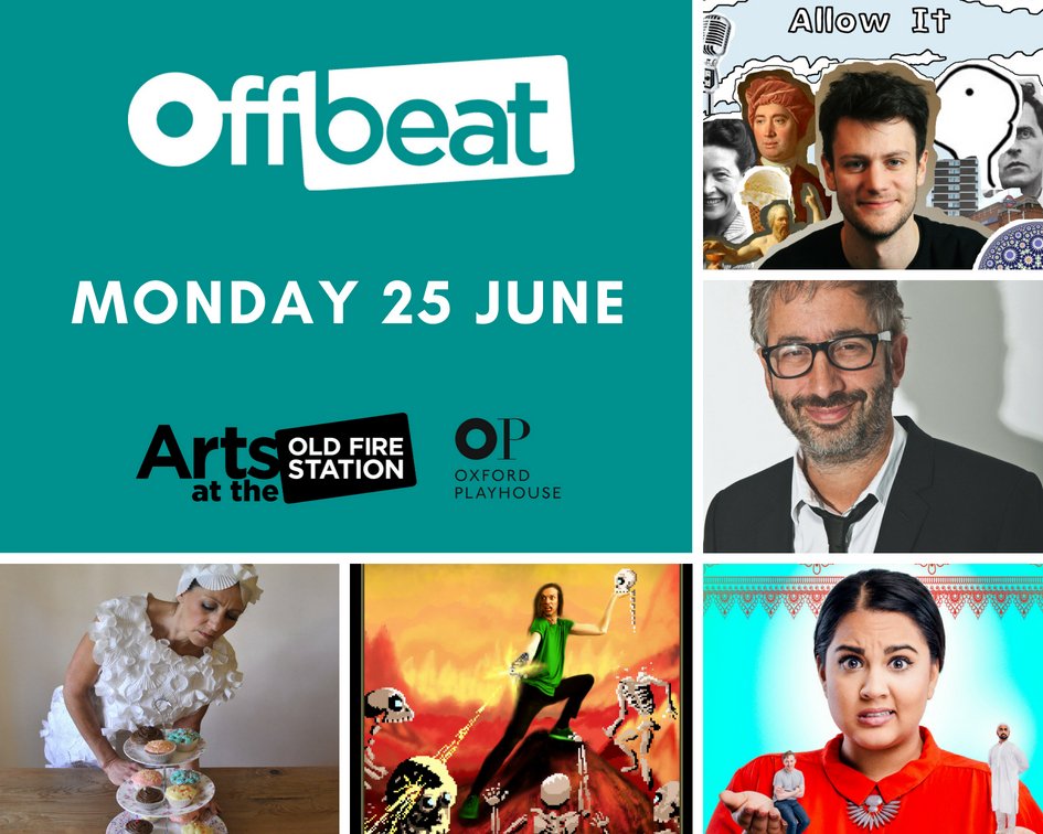 OxfordPlayhouse's tweet photo. Don't forget about what's in store @OffBeatOx this evening!
Coming up....
In the BT: @eddydaylia's Super Hamlet 64
On the OP Main Stage: @Baddiel's My Family: Not the Sitcom
@ArtsatOFS: @AlexFaroe's Allow It, @TheThelmas' Coconut & Sugar In My Bowl.
#Offbeat18 #Theatre https://t.co/2NheHqpCxI