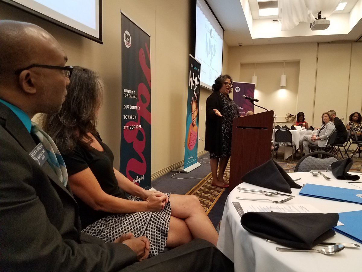 WalterJonesPR's tweet photo. Ginger Pryor launches the State of Hope initiative in Augusta as legislators and civic leaders look on. #GAStateOfHope @GADFCS https://t.co/014yHZTvAM