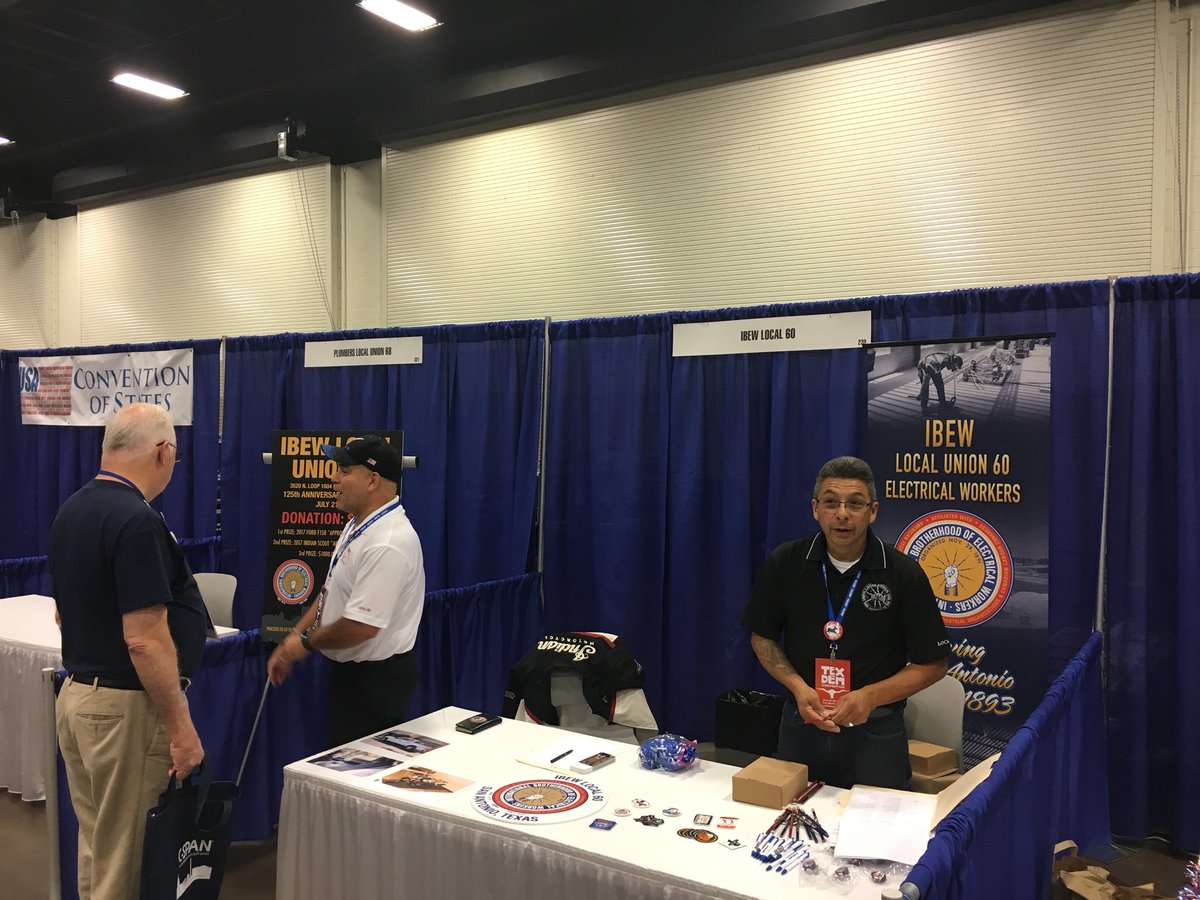 TxBldgTrades's tweet image. Business Manager Paul Garza and Business Agent Mike Hernandez of IBEW Local 60 this weekend  @texasdemocrats convention Talking about the great opportunities and benefits of being part of @IBEW #TDP18 #WeBuildTx