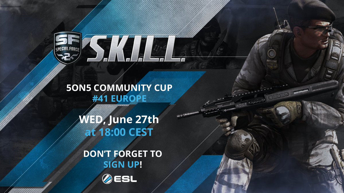 While we are working on our next season, don't forget to take part in our Community Cups with prizes!

So call your teammates, grab your weapons and join us on the usual battlefield every Wednesday at 18:00 CEST!

play.eslgaming.com/skill/