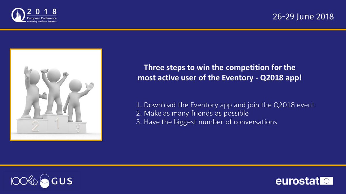 Q2018Conference's tweet photo. Attention! We announce the competition! Become the most active user of the Q2018 app #eventory #Q2018quality and get an award. https://t.co/PFWzVGoKW3