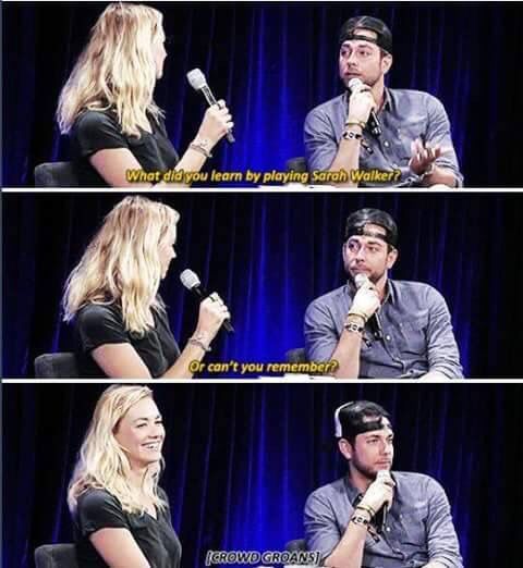 chucktvdotnet's tweet photo. 🙈🙉🙊 #nerdhq @ZacharyLevi @Y_Strahovski https://t.co/YIx6bGAG3z