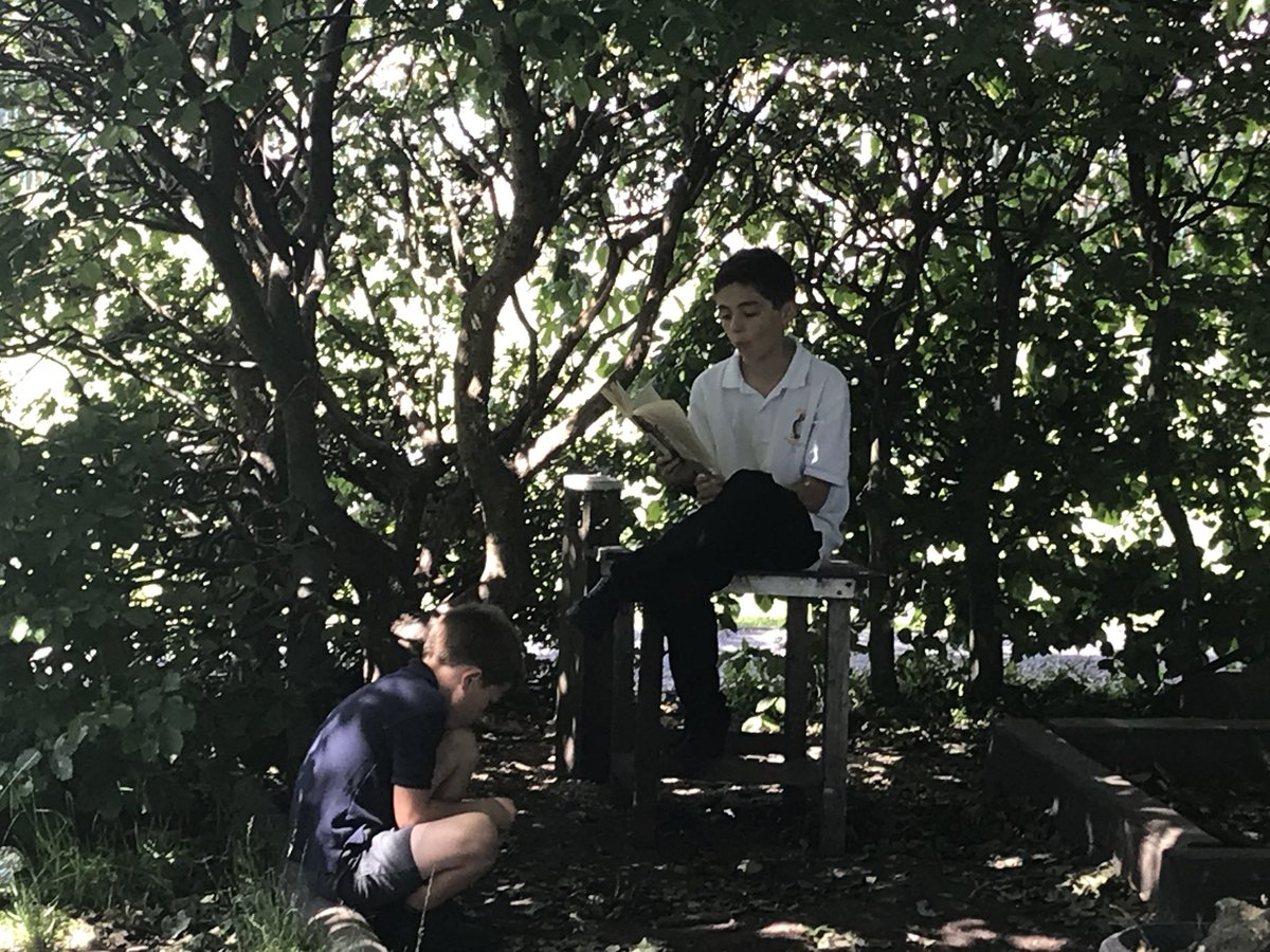 P7Aberlady's tweet photo. Outdoor buddy reading in our shaded areas. @aberladyschool Making the most of the lovely weather https://t.co/WyrfVjIijE