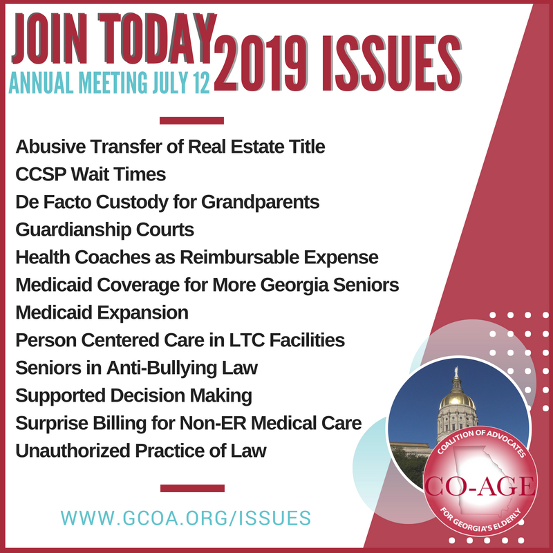 GeorgiaCOA's tweet photo. CO-AGE Members will be voting on a wide range of issues this July. Join today to help us pick the most important issues facing Georgia's seniors! https://t.co/C8JWlGNBDX https://t.co/6vEsyucgkq