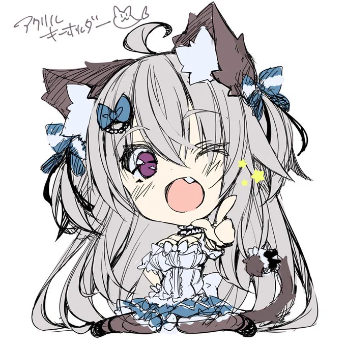 夏コミで頒布予定のアクキーおじこのラフデザインです🐱✨ 
