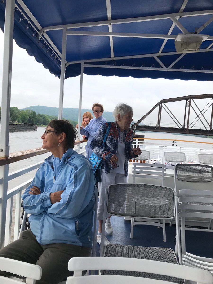 SLPCommunityEd's tweet image. It was cold and rainy near LaCrosse, WI as members of the #SeniorProgram took a river cruise, but they still had fun on the boat, where they saw many bald eagles and even an osprey. 

A pit stop to ride the #carousel at Lark Toys in Kellogg, MN, was a blast! #learninginthepark