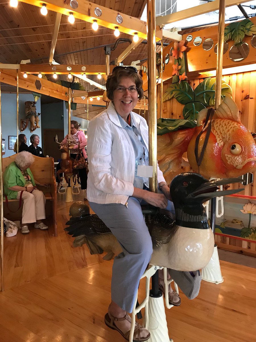 SLPCommunityEd's tweet image. It was cold and rainy near LaCrosse, WI as members of the #SeniorProgram took a river cruise, but they still had fun on the boat, where they saw many bald eagles and even an osprey. 

A pit stop to ride the #carousel at Lark Toys in Kellogg, MN, was a blast! #learninginthepark