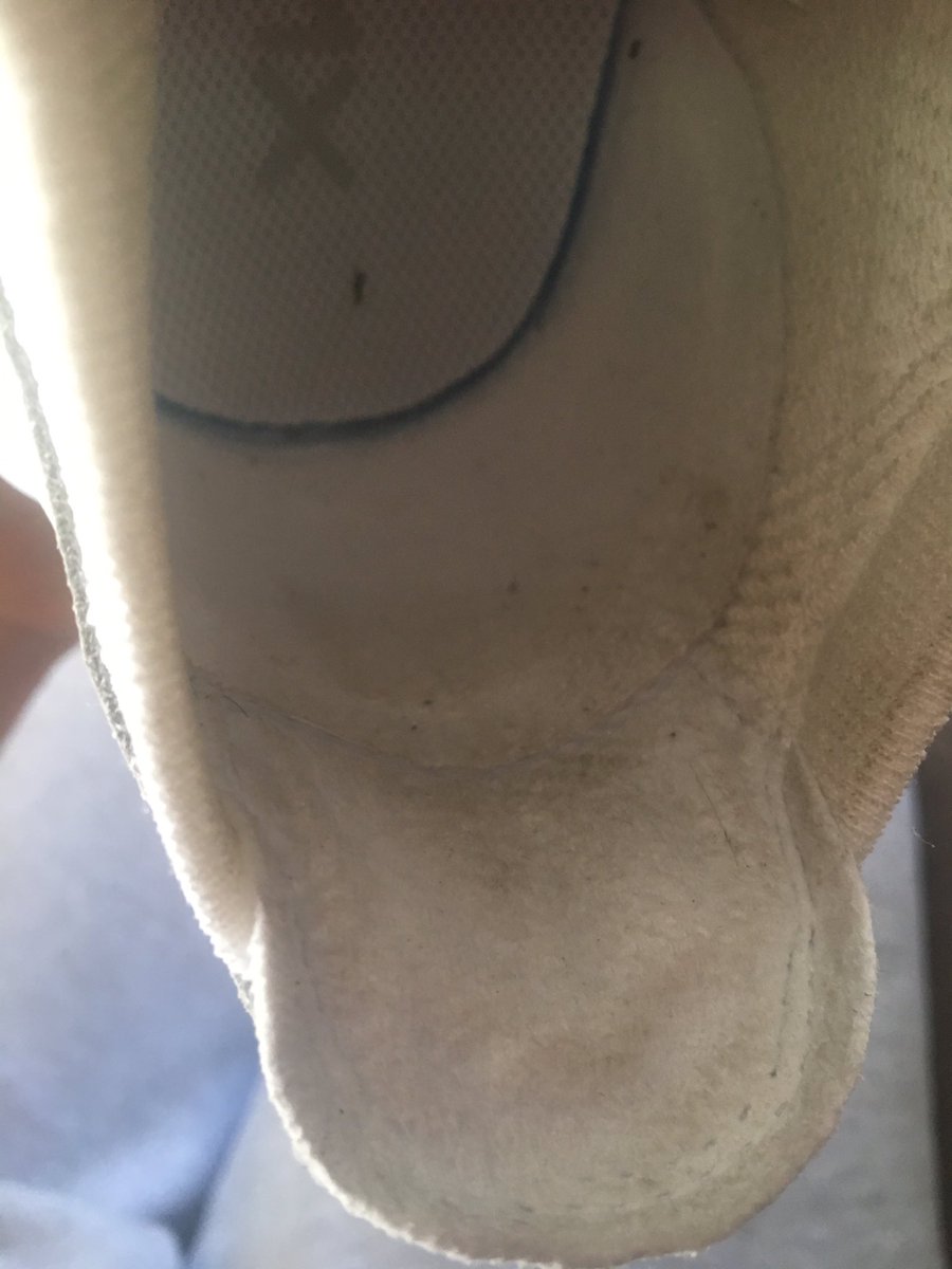 EllisLukey's tweet photo. Had a pair of trainers bought for my birthday from @JDOfficial  unfortunately they've arrived mucky, scuffed and more frightening covered in someone else's blood! What a disgrace. @JDhelpteam https://t.co/f2x6YcG2m8