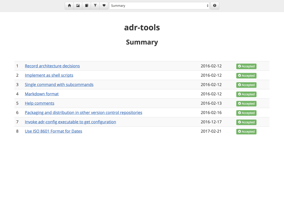 simonbrown's tweet photo. Here's a sneak peek at an upcoming Structurizr feature I'm building ... support for lightweight Architecture Decision Records (ADRs, as described by @mtnygard) -> https://t.co/GzaLOD85xs (this is an import of the Markdown files from @natpryce's adr-tools command line tooling) https://t.co/VAvARlE2YM