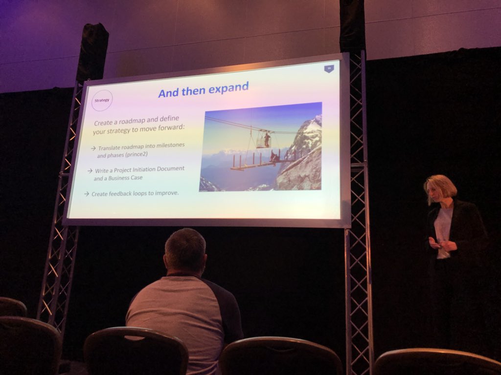 RobBos81's tweet photo. Had a great session by @miekedeenen  talking us through the DevOps process @UWVnl went trough. Especially like the bridge visualization!#DOES18 https://t.co/CJs2HFiavD