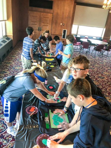 OmahaHomeForBoy's tweet photo. Omaha Home for Boys' staff enjoyed sharing our mission with @mutualofomaha last week. Employees' children got to learn about OHB and then they all decorated backpacks for our youth and packaged hygiene kits. #StrongerTogether #OHBStrong https://t.co/w8xHP0cCX5
