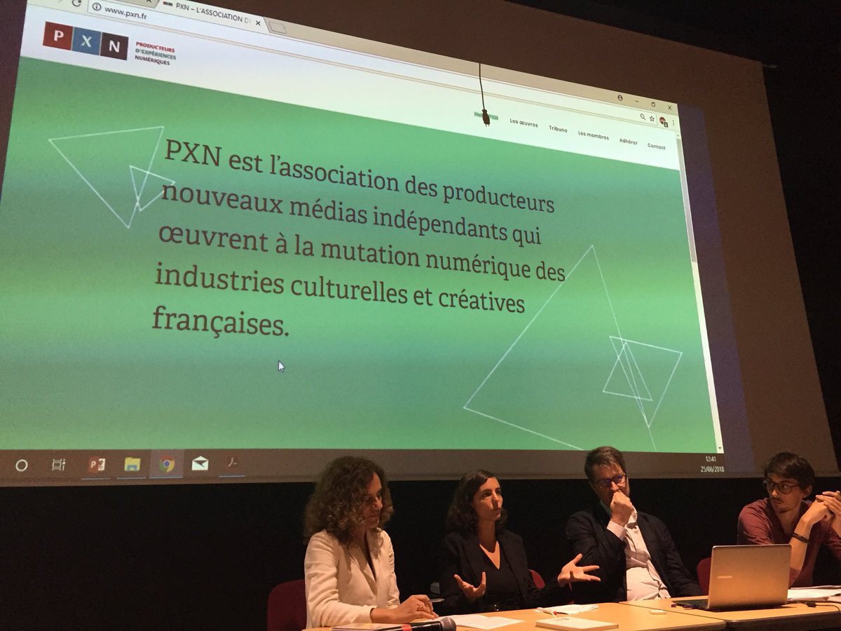 labExICCA's tweet photo. Merci à Margaux Missika, présidente de @hellopxn pour a participation à la table ronde sur le marché de la création et de la production numérique aux côtés de Kira Kitsopanidou et @OThevenin. #LabExICCA @LeCerlis @IRCAVParis3 https://t.co/fNYlpddVGe
