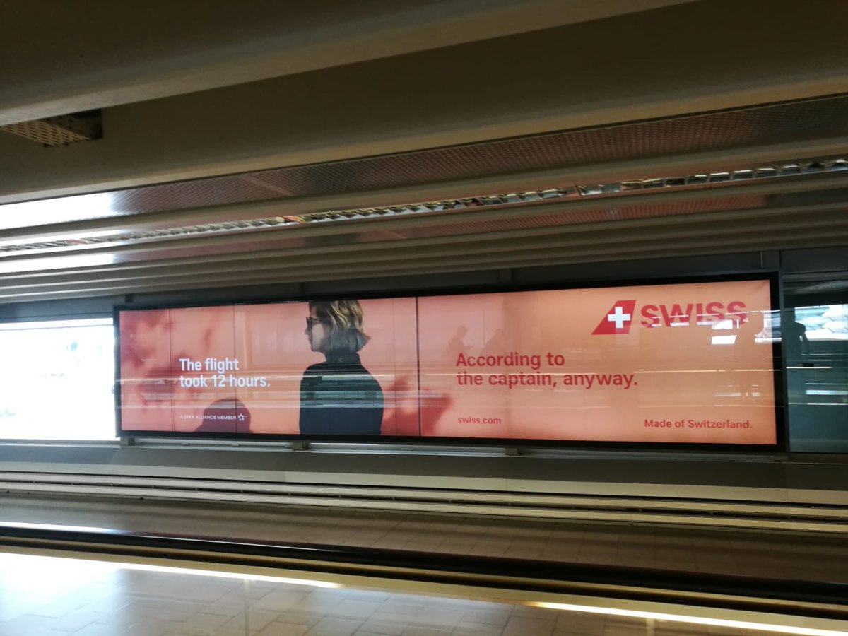 Könnt ihr uns die Message dieses Plakats erklären? Wir rätseln, kommen aber nicht weiter <a href="/FlySWISS/">Swiss Intl Air Lines</a> #flyswiss