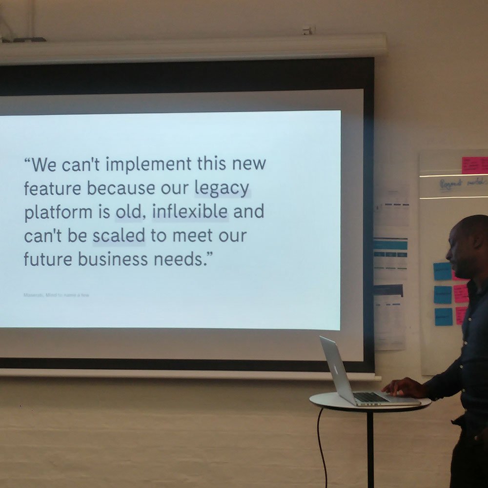 big_radical's tweet photo. "Start small and pick the right pattern" Yaw Dako, Technical Director at Big Radical tells #Thursdayshares how to break the monolith of legacy platforms. #Radicalinsight #Radicaltech https://t.co/vlXhelHzPM
