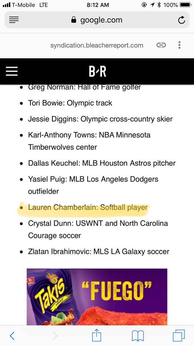 Reading a report on the “2018 Body Issue”. Every athlete had their info and small bio except <a href="/LChamberlain44/">Lauren Gipson</a> . She’s just a “softball player”... good grief, do some research before publishing the article. She has more awards and accolades than most on this list. 🙄🙄🙄