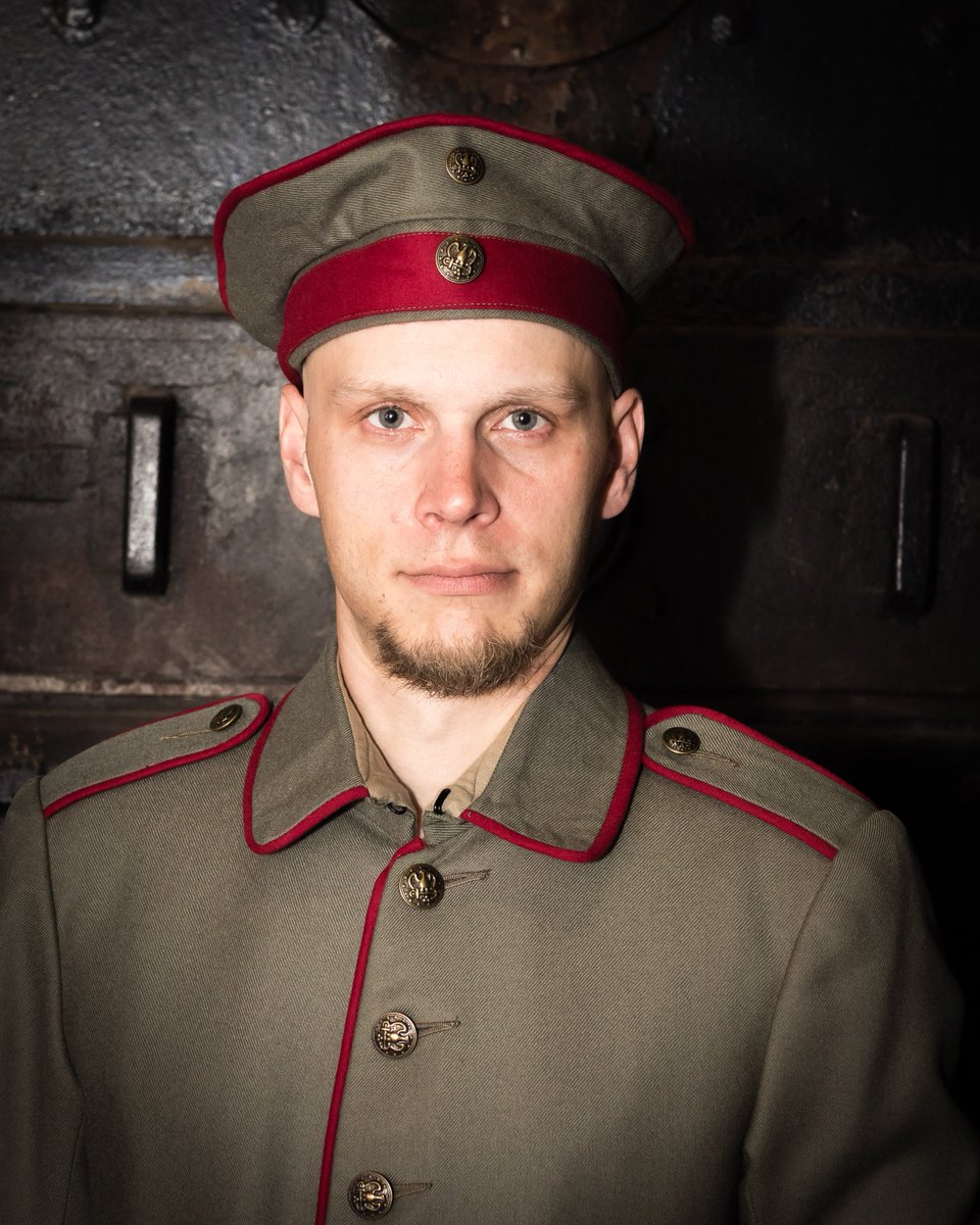 Meet the men of #llandoverycastle Michael Nyby plays Helmut Patzig, captain of the U-boat which sank HMHS Llandovery Castle. Patzig dodged conviction for the war crime at the Leipzig War Crimes Trials in 1921 because he fled Germany. 
Photos: Marc Bernhard, Shows: Tues &amp; Wed!