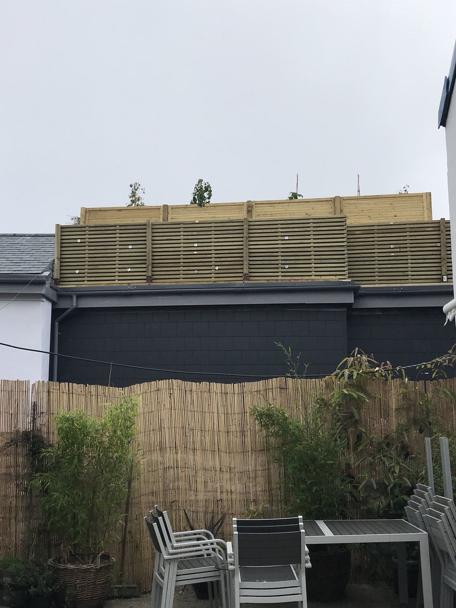 FencingUK's tweet photo. Free standing fence on a roof https://t.co/Z43tywNohn