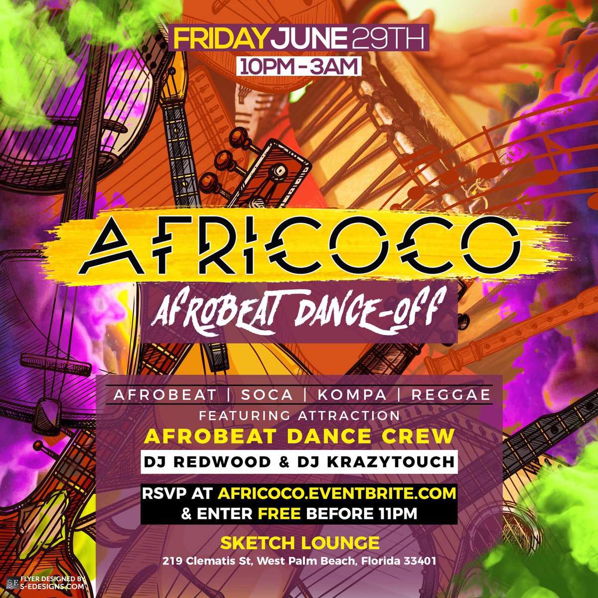 DJ_Redwood's tweet photo. #Africoco WPB
This Friday June 29 10PM - 3AM
EVERYONE IN FREE BEFORE 11PM
Afrobeats | Dancehall | Soca | Kompa
Come out and enjoy a nice good VIBEπ
https://t.co/HrYEgIB2Xu https://t.co/LBayHxFCkL