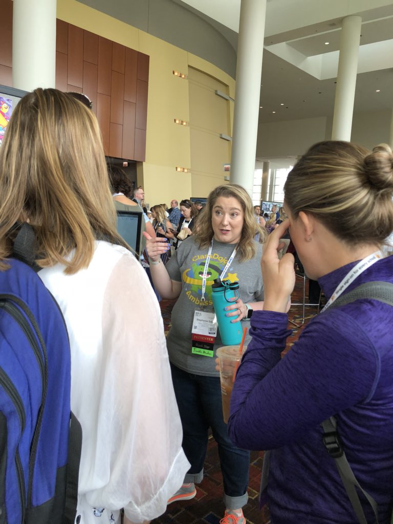 jellison23's tweet photo. #wheresmojo  @classdojo @smithstrcs @CaitClassDojo @clarissaward Mojo is blowing up @iste18 https://t.co/En8JpFVLuM