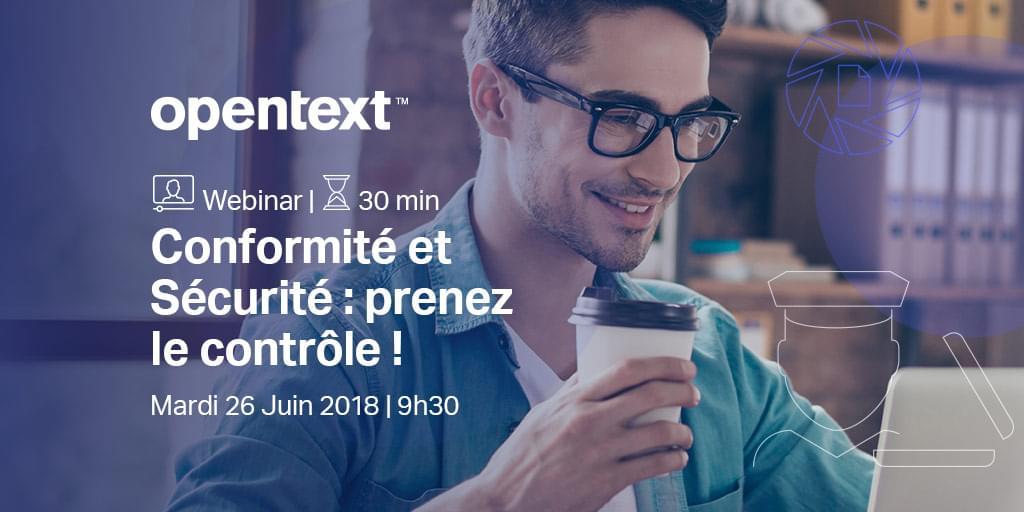 opentextfr's tweet photo. [#Webinar] Demain, rejoignez nos experts #conformité et #SécuritéDesDonnées à l’heure du café ? ! #Data #Compliance https://t.co/SVHw5qK4Kf https://t.co/oKHRTSdDnn