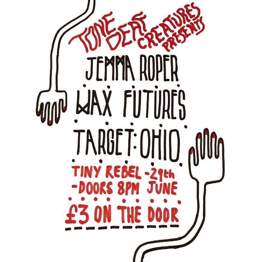TinyRebelCdff's tweet photo. THIS FRIDAY !!!!!!!! @tonedeafcreatures present an evening of great music!!!
Featuring @jemmaroper @waxfuturesuk  @targetohio
.
.
#cardiff #wales #tinyrebel #tinyrebelcardiff #livemusic #livebands #gigs #gigswales #savewomanbystreet #bands #beer #beerandbands #beerporn #goodtimes https://t.co/kSMRgpzJpZ