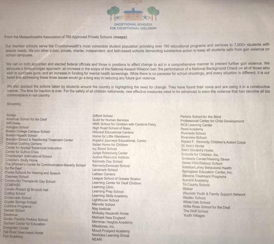 CottingSchool's tweet photo. Cotting School is proud to join with other @maaps766 member schools to call for substantive action to stem gun violence in schools @bostonglobe #Enough #WeAreIncluded #maaps https://t.co/P6pnXiGzfR